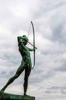 famous monument of the archer in Dresden