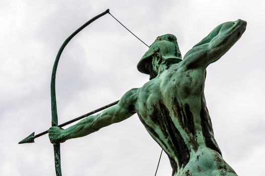 famous monument of the archer in Dresden