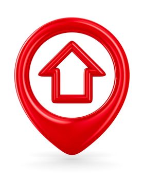 house traffic sign on white background. Isolated 3D image