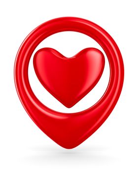 Isolated heart on white background. 3D image