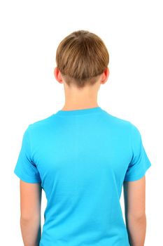 Back View of the Teenager isolated on the white background
