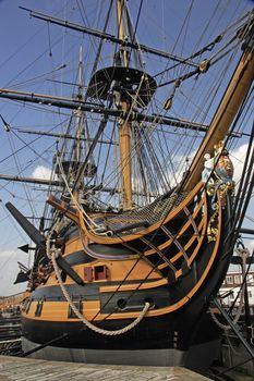 HMS Victory was Nelsons flagship at the battle of Trafalgar when the French were soundly defeated on 21st October 1805, but that was also the day of the Admirals death during the battle.