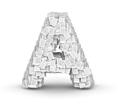 Letter A, from thousands of documents font