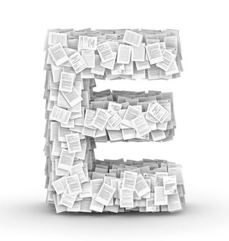 Letter E, from thousands of documents font