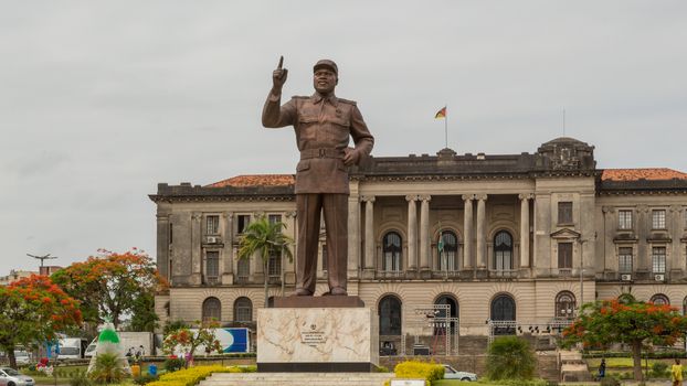 A giant statue of Samora Moisés Machel at the Independence Square in Downtown Maputo, Mozambique