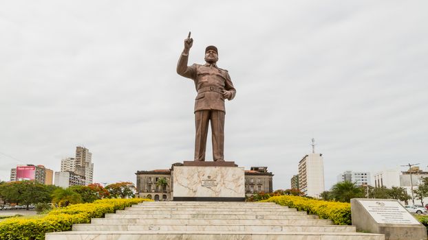 A giant statue of Samora Moisés Machel at the Independence Square in Downtown Maputo, Mozambique