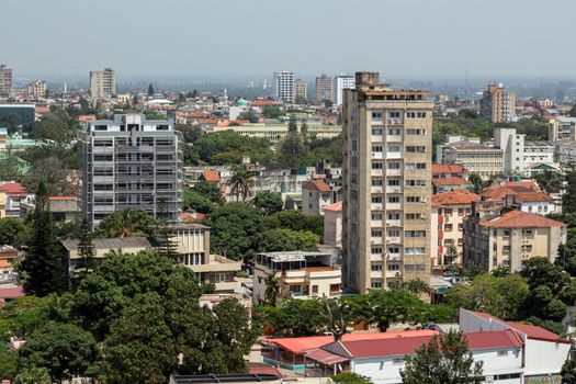 Aerial view the downtown area of Maputo, the capital city of Mozambique