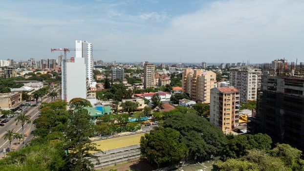 Aerial view the downtown area of Maputo, the capital city of Mozambique