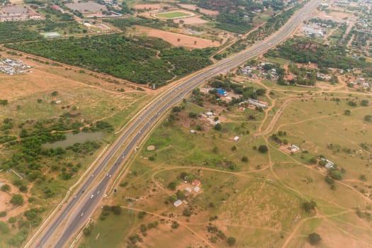 Aerial view of the city of Gaborone, the capital city of Botswana