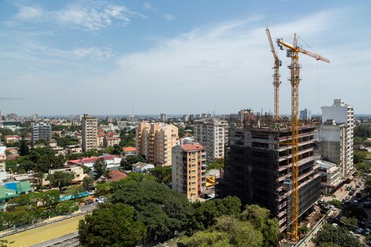 Aerial view the downtown area of Maputo, the capital city of Mozambique