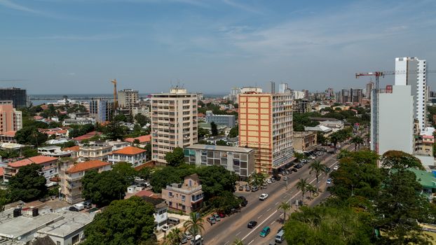 Aerial view the downtown area of Maputo, the capital city of Mozambique