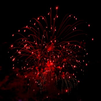 A close-up shot of sparkling Fireworks bursting out into beautiful shapes