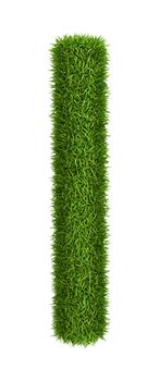 Letter l lowercase photo realistic grass ecology theme on white