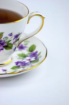 Isolated cup of english tea over a white background