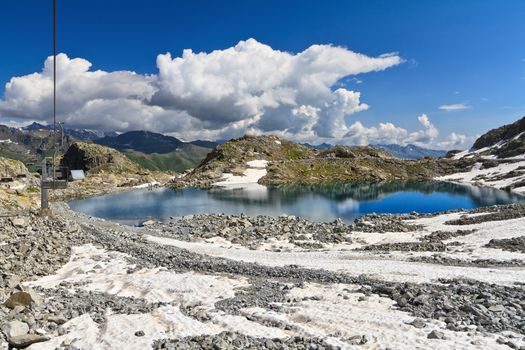 Lago del Monticello over Tonale pass, Trentino, Italy