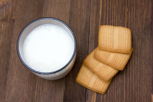 Milk and cookies from above