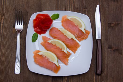 Plate of salmon from