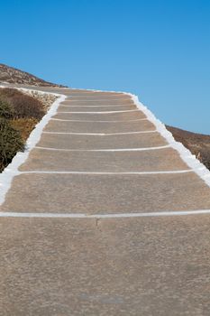 The path to the church at the top of the hill in Chora, Folegandros