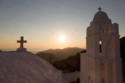 The church at the top of the hill in Chora, Folegandros