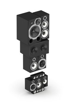 Exclamation point from black woods hi-fi speakers sound systems in isometry