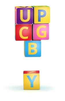 Exclamation mark from ABC cubes for kid spell education