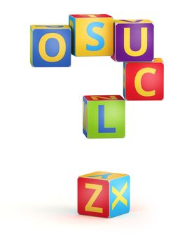 Question mark  from ABC cubes for kid spell education