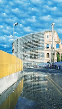 Colosseum water reflections, Rome