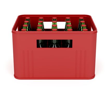 Beer crate on white background