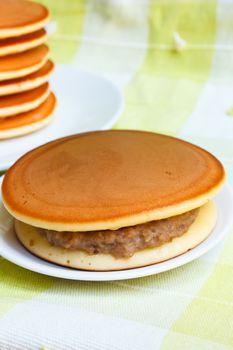 dorayaki is a japanese bread, japanese pancakes.