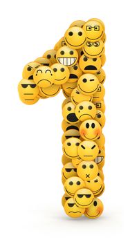 Number 1 compiled from Emoticons smiles with different emotions