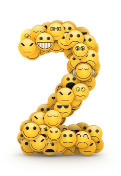 Number 2 compiled from Emoticons smiles with different emotions