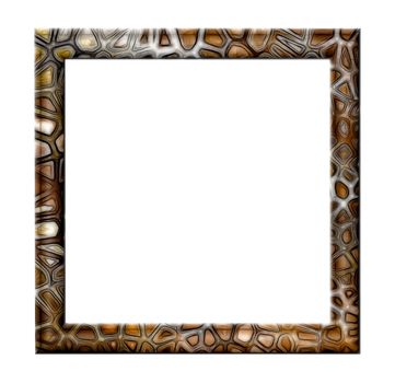 Square spotty picture frames isolated on white background