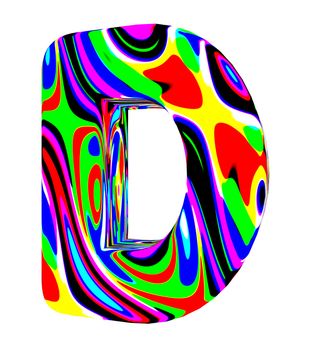 3d letter colored with bright colors