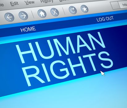 Illustration depicting a computer screen capture with a Human Rights concept.
