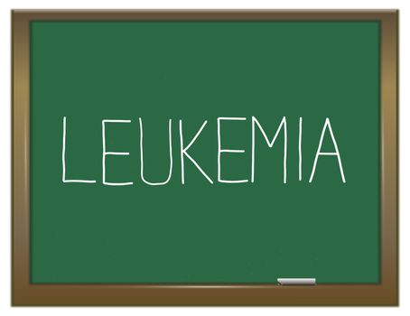 Illustration depicting a green chalkboard with a Leukemia concept.