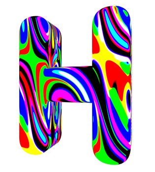 3d letter colored with bright colors