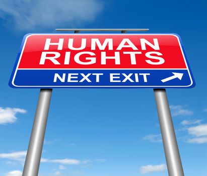 Illustration depicting a sign with a Human Rights concept.