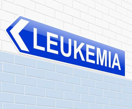 Illustration depicting a sign with a Leukemia concept.