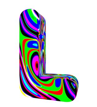 3d letter colored with bright colors