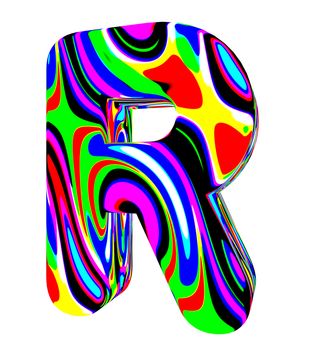 3d letter colored with bright colors