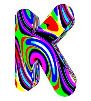 3d letter colored with bright colors