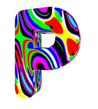 3d letter colored with bright colors