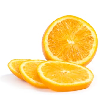 Citrus. Delicious orange on a white background