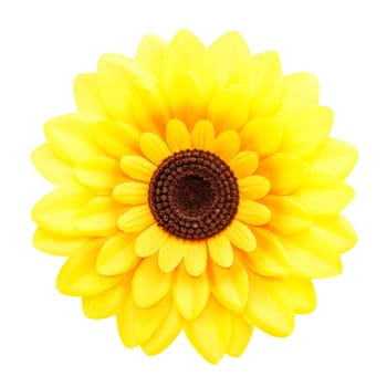 artificial sunflower on white background