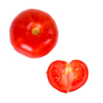 Red tomato on a white background