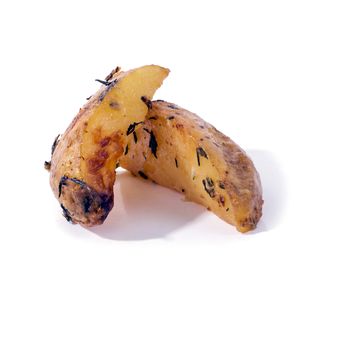 Smoked potato on a white background