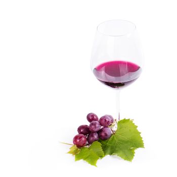 Red wine on a white background