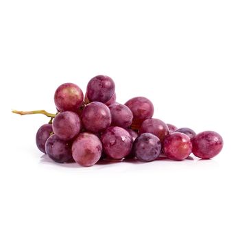 Red grapes on a white background