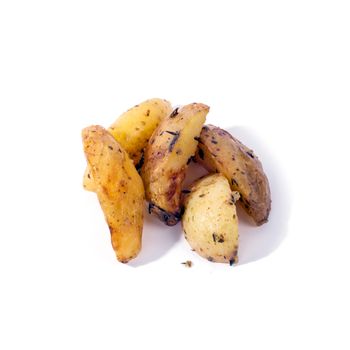 Smoked potato on a white background