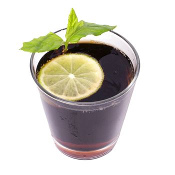 Glass of tea on a white background